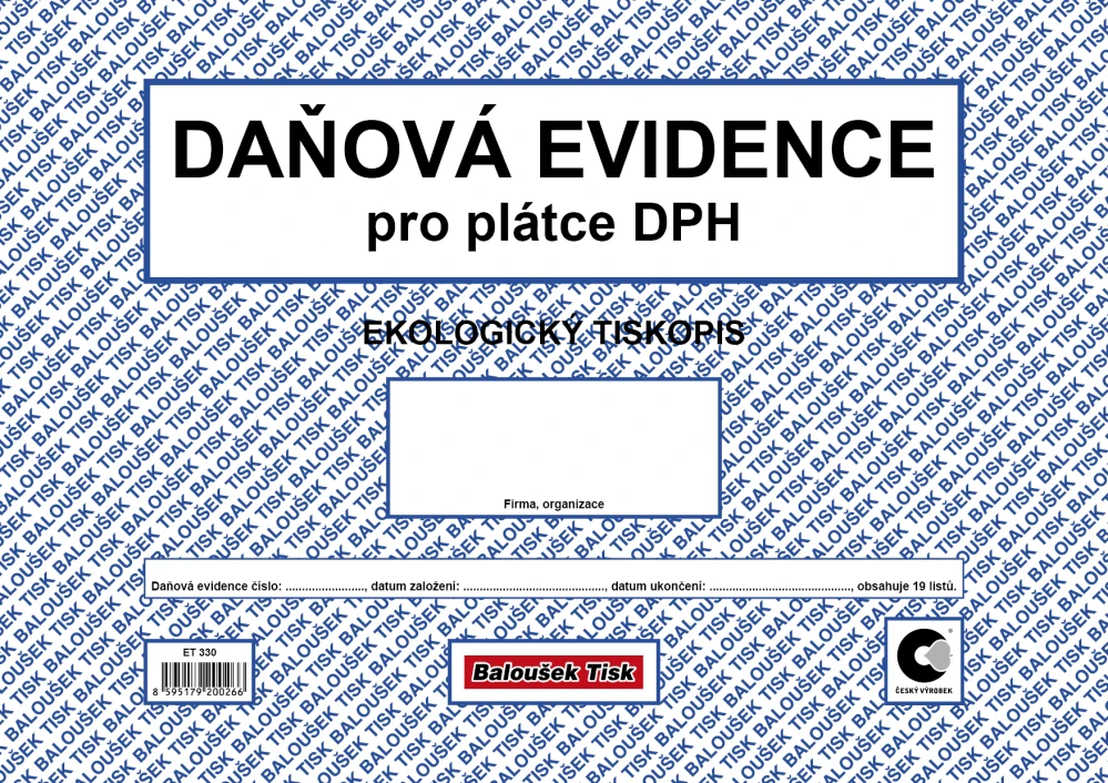 Daňová evidence pro plátce DPH ET330