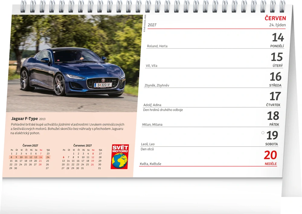Kalendář stolní Svět motorů PGS-36882