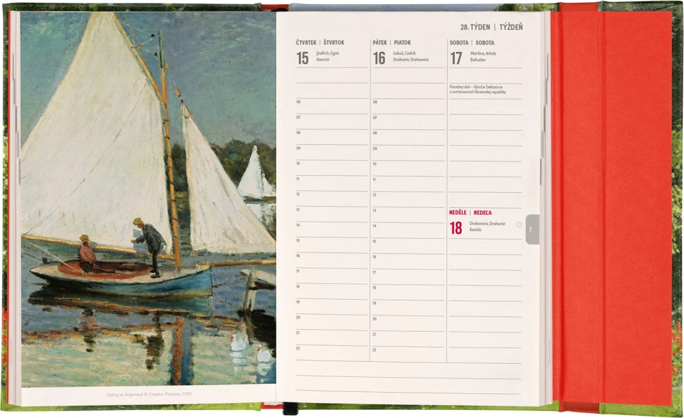 Diář týdenní magnetický B6 - Claude Monet