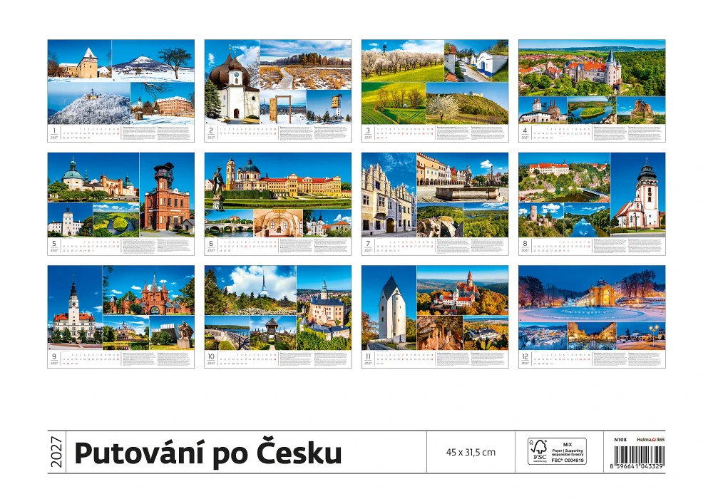 Kalendář nástěnný Putování po Česku N108