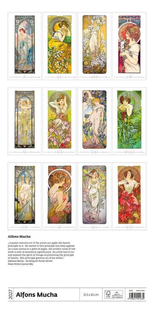 Kalendář nástěnný Alfons Mucha N251