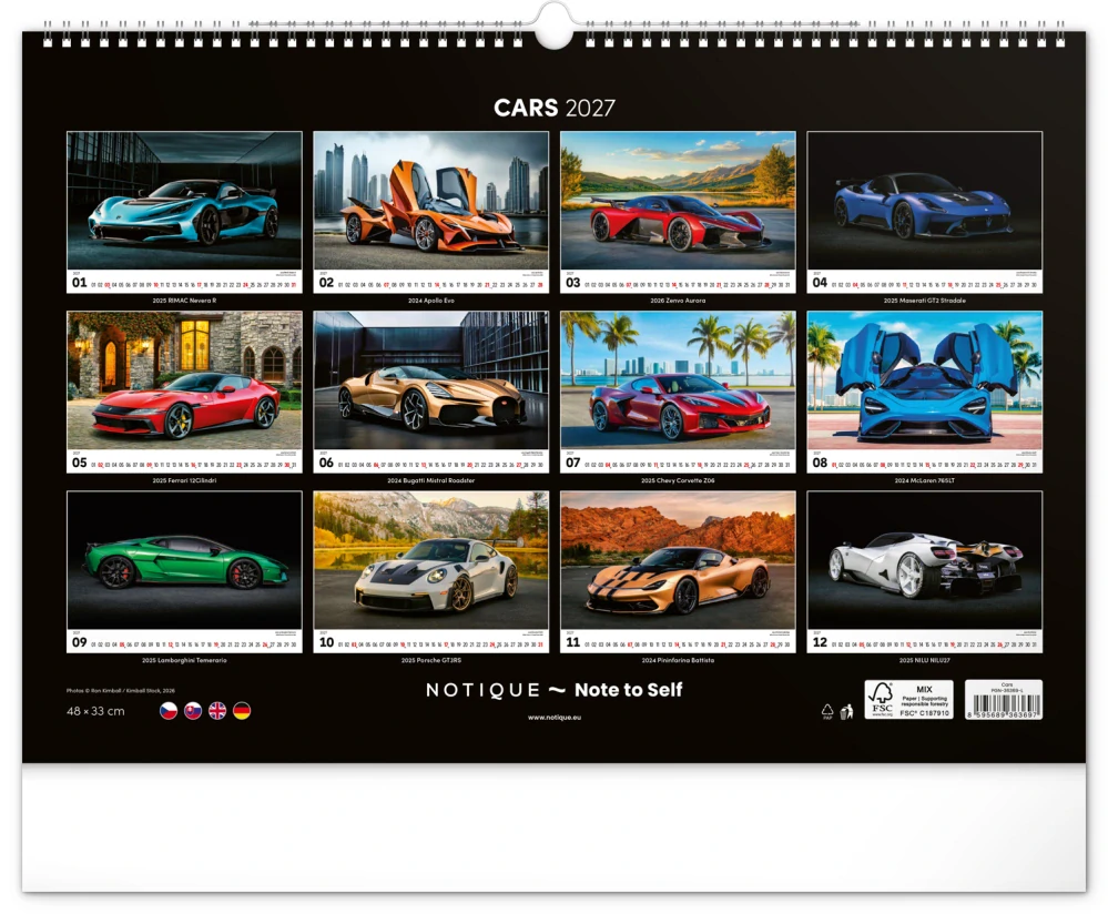 Kalendář nástěnný Sports Cars PGN-36369