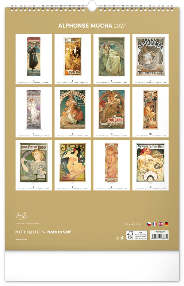 Kalendář nástěnný Alfons Mucha PGN-36373